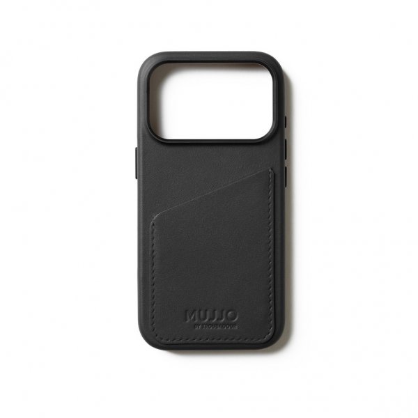 Mujjo iPhone 17 Pro Skal Full Leather Wallet Case MagSafe Svart