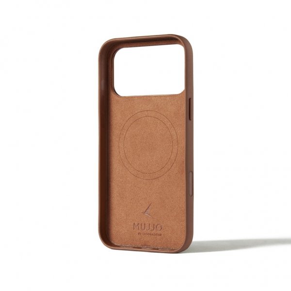 Mujjo iPhone 17 Pro Max Skal Full Leather Wallet Case MagSafe Tan