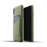 Mujjo iPhone Xr Skal Full Leather Wallet Case Olive