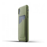 Mujjo iPhone Xr Skal Full Leather Wallet Case Olive