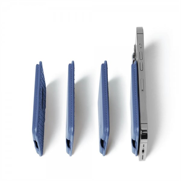 Mujjo Korthållare Full Leather Magnetic Wallet Monaco Blue