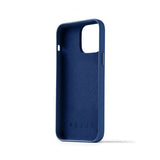 Mujjo iPhone 14 Pro Max Skal Full Leather Wallet Case Monaco Blue