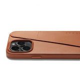 Mujjo iPhone 14 Pro Max Skal Full Leather Wallet Case Tan