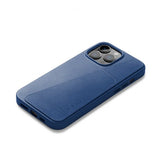 Mujjo iPhone 14 Pro Max Skal Full Leather Wallet Case Monaco Blue