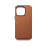 Mujjo iPhone 14 Pro Skal Full Leather Wallet Case Tan