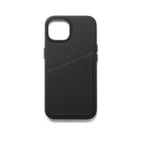 Mujjo iPhone 14 Skal Full Leather Wallet Case Svart
