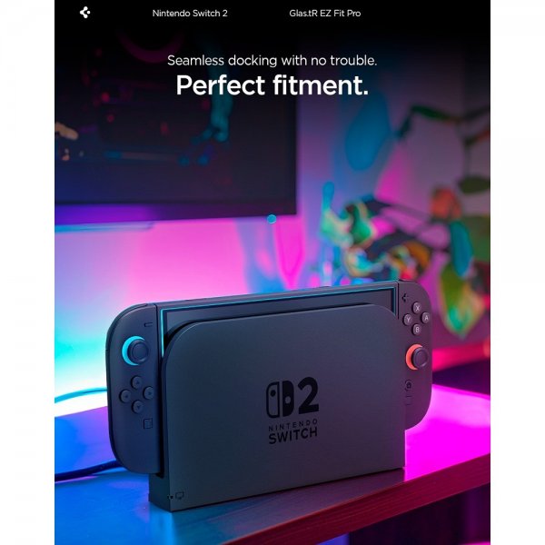 Spigen Nintendo Switch 2 Skärmskydd GLAS.tR EZ Fit Pro 2-pack