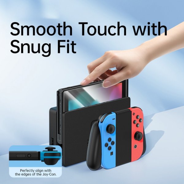 Baseus Nintendo Switch Glasskärmskydd med installationsram 2-pack
