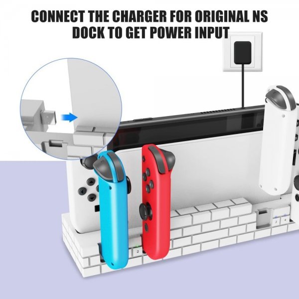 Nintendo Switch Laddningsdocka för Joy-Cons med Spelförvaring Svart
