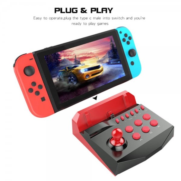 Nintendo Switch/Switch Lite Arkad Spelkontroll med Joystick Svart/Röd