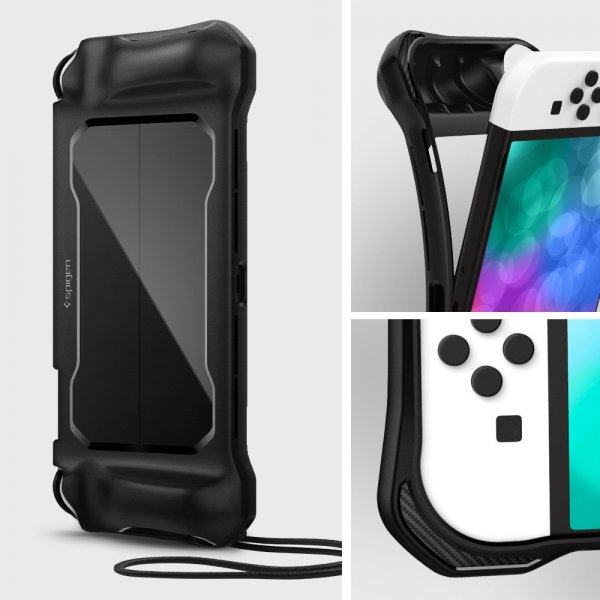 Spigen Nintendo Switch OLED Skal Rugged Armor Matte Black