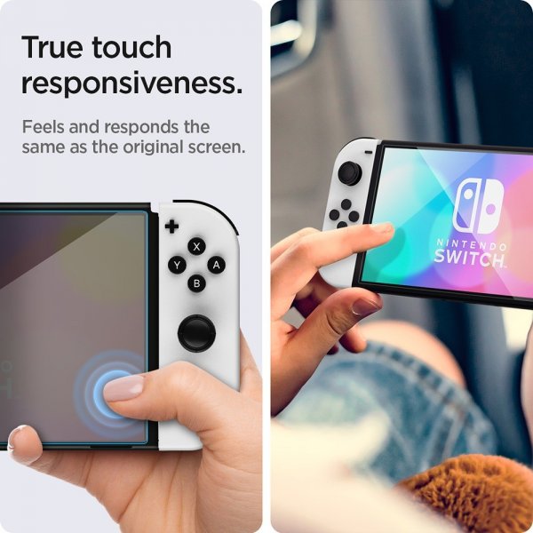 Spigen Nintendo Switch OLED Skärmskydd GLAS.tR EZ Fit 2-pack