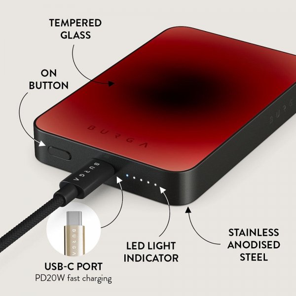 Burga Powerbank MagSafe 5000 mAh No Talking Metallgrå
