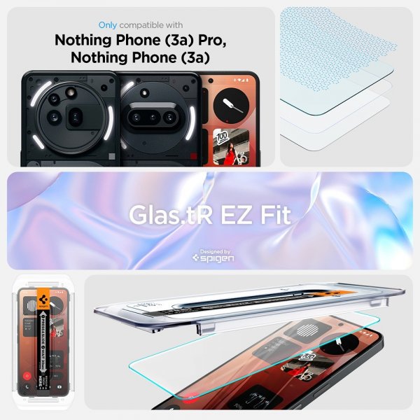Spigen Nothing Phone (3a)/Phone (3a) Pro Skärmskydd GLAS.tR EZ Fit