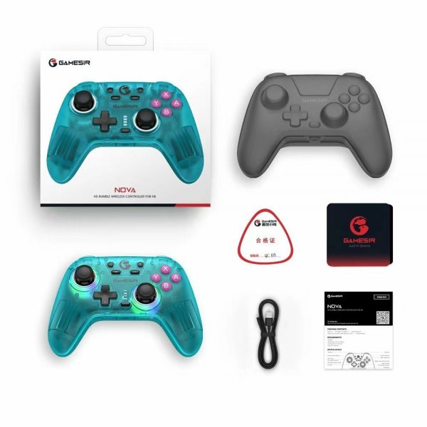 GameSir Nova HD Rumble Spelkontroll 2.4G Neon Teal
