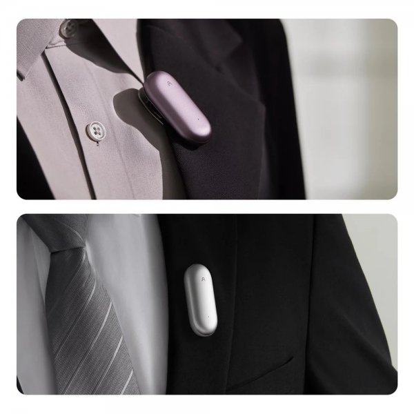 Plaud NotePin klämma och magnetisk stift Lunar Silver