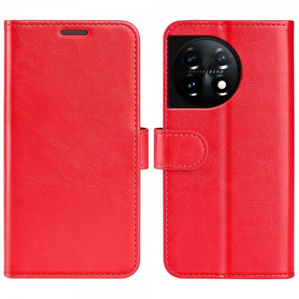 OnePlus 11 Fodral Lädertextur Röd