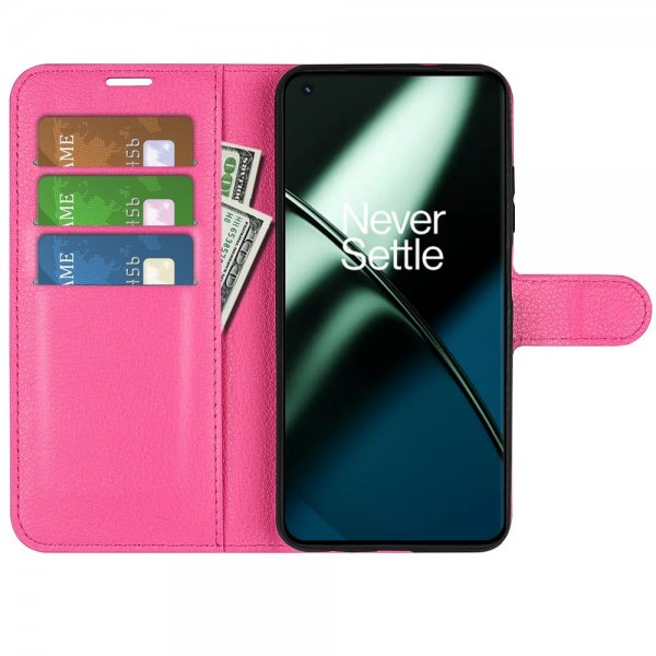 OnePlus 11 Fodral Litchi Magenta