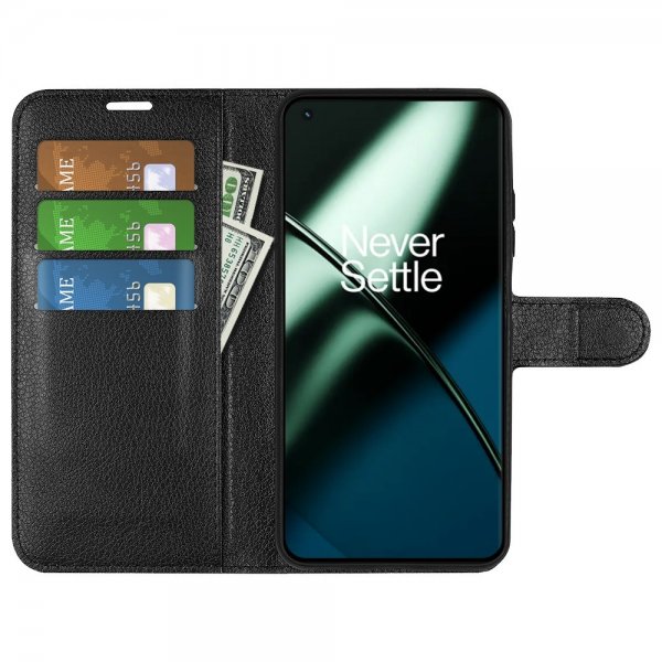 OnePlus 11 Fodral Litchi Svart