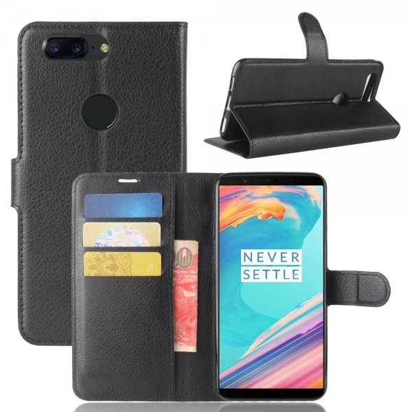 OnePlus 5T Fodral Litchi Svart