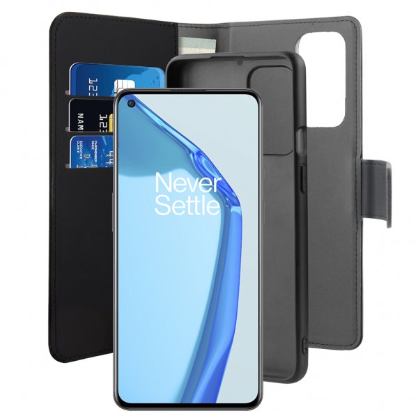 Puro OnePlus 9 Fodral Wallet Detachable 2 in 1 Löstagbart Skal Svart