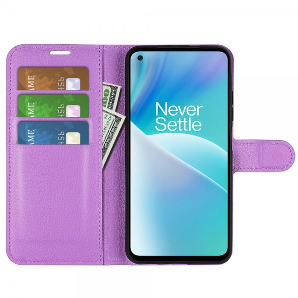 OnePlus Nord 2T Fodral Litchi Lila