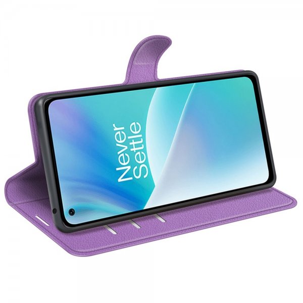 OnePlus Nord 2T Fodral Litchi Lila