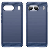 OnePlus Nord 4 Skal Borstad Kolfibertextur Blå