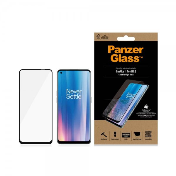 PanzerGlass OnePlus Nord CE 2 5G Skärmskydd Case Friendly