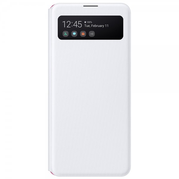 Samsung Original Galaxy A41 Fodral Smart S View Wallet Cover Vit