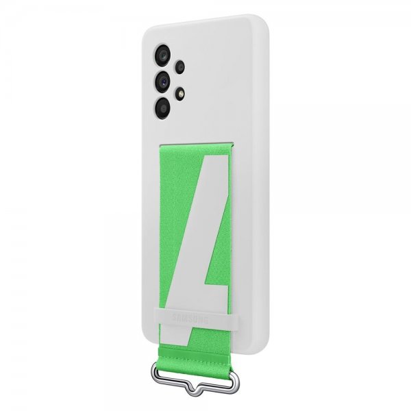 Samsung Original Galaxy A53 5G Skal Silicone Cover with Strap Vit