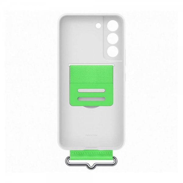 Samsung Original Galaxy S22 Plus Skal Silicone Cover with Strap Vit