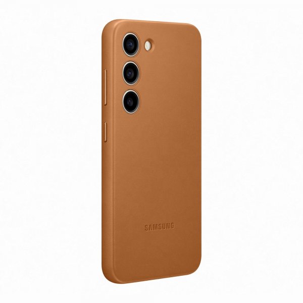 Samsung Original Galaxy S23 Skal Leather Cover Camel