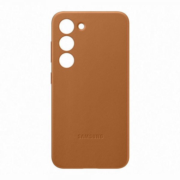 Samsung Original Galaxy S23 Skal Leather Cover Camel