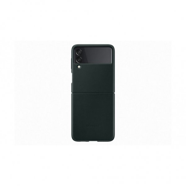 Samsung Original Galaxy Z Flip 3 Skal Leather Cover Grön