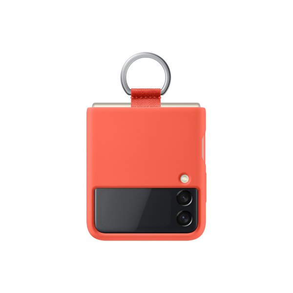 Samsung Original Galaxy Z Flip 3 Skal Silicone Cover with Ring Coral