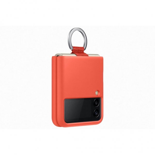 Samsung Original Galaxy Z Flip 3 Skal Silicone Cover with Ring Coral