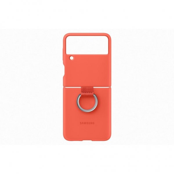Samsung Original Galaxy Z Flip 3 Skal Silicone Cover with Ring Coral