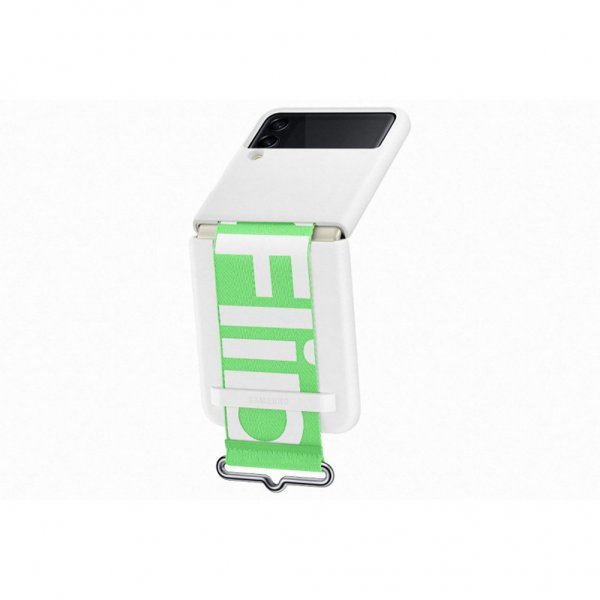 Samsung Original Galaxy Z Flip 3 Skal Silicone Cover with Ring Vit