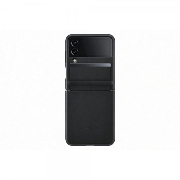 Samsung Original Galaxy Z Flip 4 Skal Flap Leather Cover Svart