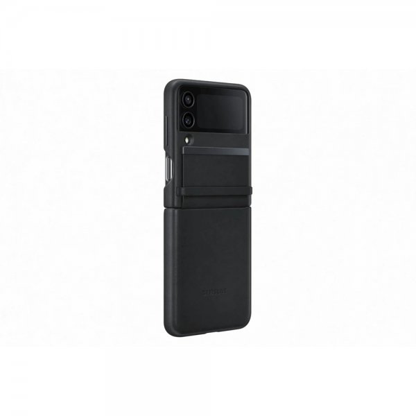 Samsung Original Galaxy Z Flip 4 Skal Flap Leather Cover Svart