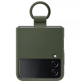 Samsung Original Galaxy Z Flip 4 Skal Silicone Cover with Ring Khaki