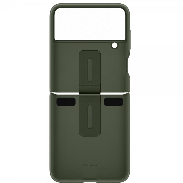 Samsung Original Galaxy Z Flip 4 Skal Silicone Cover with Ring Khaki