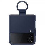 Samsung Original Galaxy Z Flip 4 Skal Silicone Cover with Ring Navy