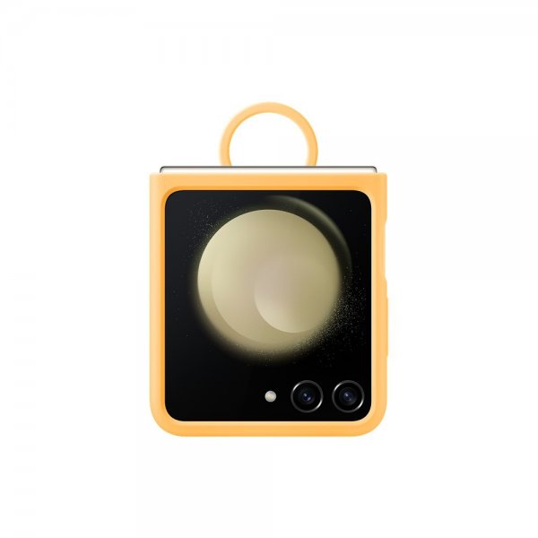 Samsung Original Galaxy Z Flip 5 Skal Silicone Case with Ring Apricot