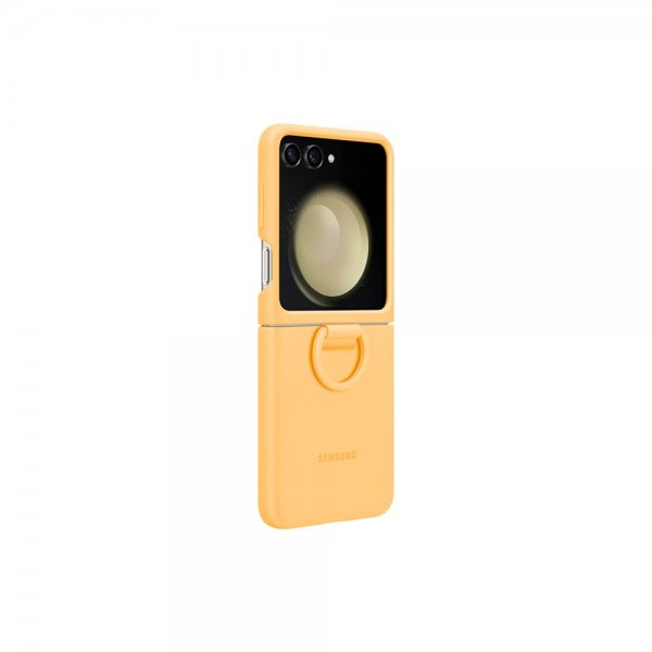 Samsung Original Galaxy Z Flip 5 Skal Silicone Case with Ring Apricot