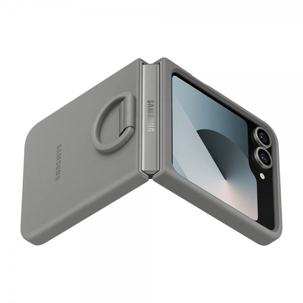 Samsung Original Galaxy Z Flip 6/Flip 7 FE Skal Silicone Case Grå