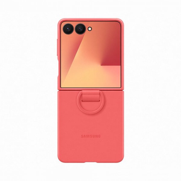 Samsung Original Galaxy Z Flip 7 Skal Ring Case Silicone Röd
