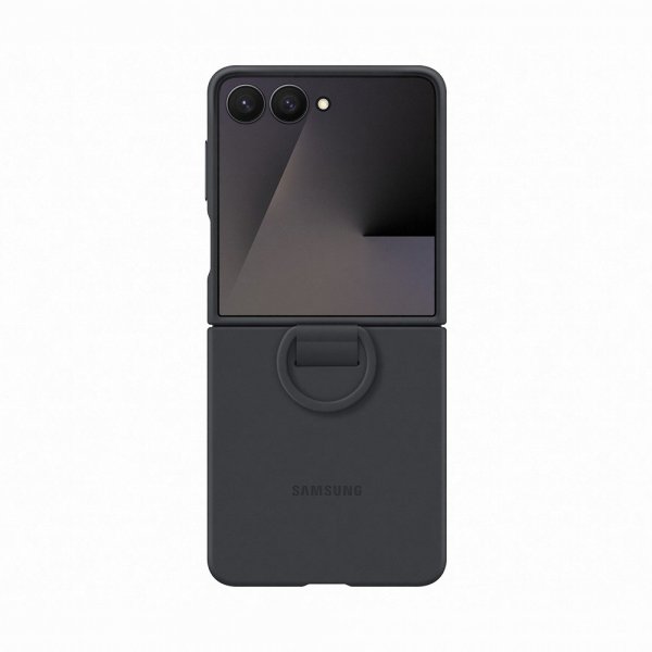 Samsung Original Galaxy Z Flip 7 Skal Ring Case Silicone Svart