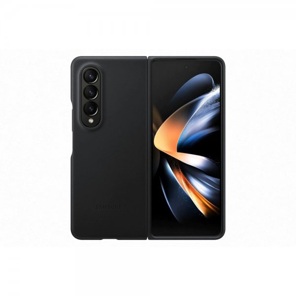 Samsung Original Galaxy Z Fold 4 Skal Leather Cover Svart